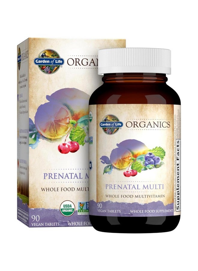 Garden of Life Prenatal Vitamins Organics Prenatal Multi - 90 Tablets, Vegan Whole Food Multivitamin, Folate not Folic Acid & Stomach Soothing Blend, Organic Prenatals Supplements for Women - Image 1