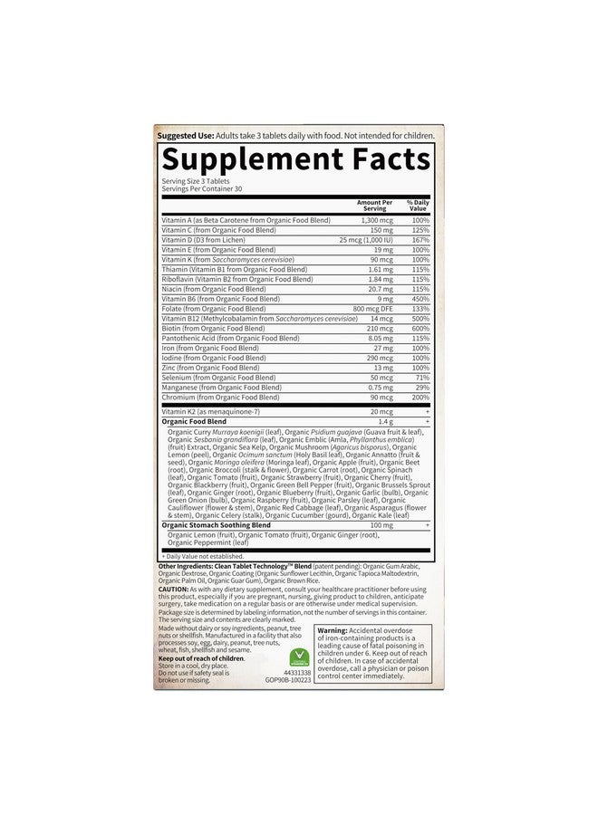 Garden of Life Prenatal Vitamins Organics Prenatal Multi - 90 Tablets, Vegan Whole Food Multivitamin, Folate not Folic Acid & Stomach Soothing Blend, Organic Prenatals Supplements for Women - Image 5