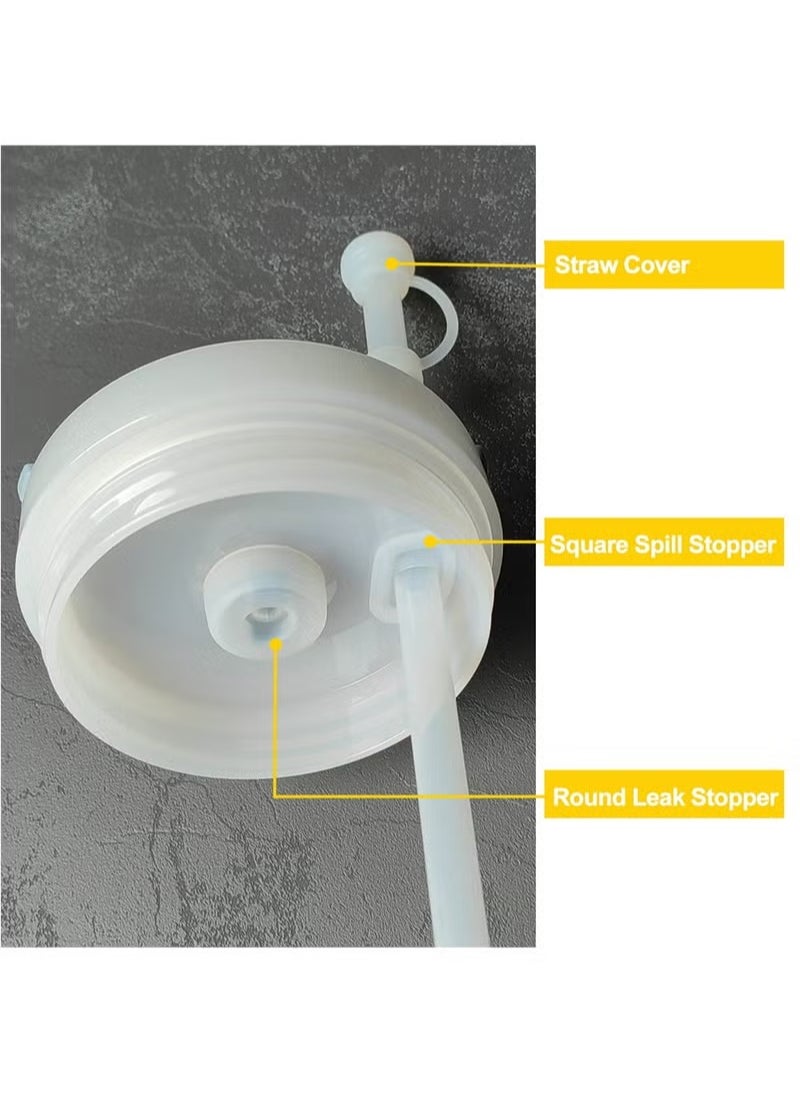 Generic - Silicone Spill Proof Stopper, Silicone Straw Lid, Compatible with Stanley Cup 1.0 40oz/ 30oz, Including 2 Straw Cover Cap, 2 Square Spill Stopper and 2 Round Leak Stopper, Set of 3 - Image 1