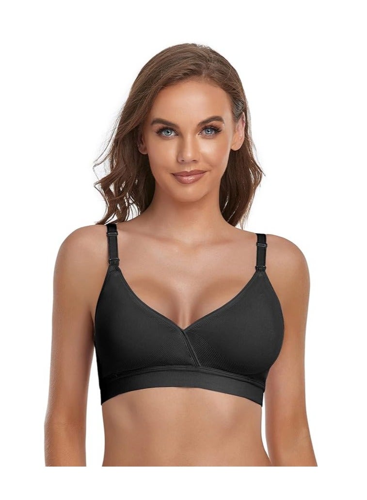 Wireless Nursing Bras for Breastfeeding 3 Pack Maternity Bras for Pregnancy Supportive for Women with Extra Extenders - Image 2