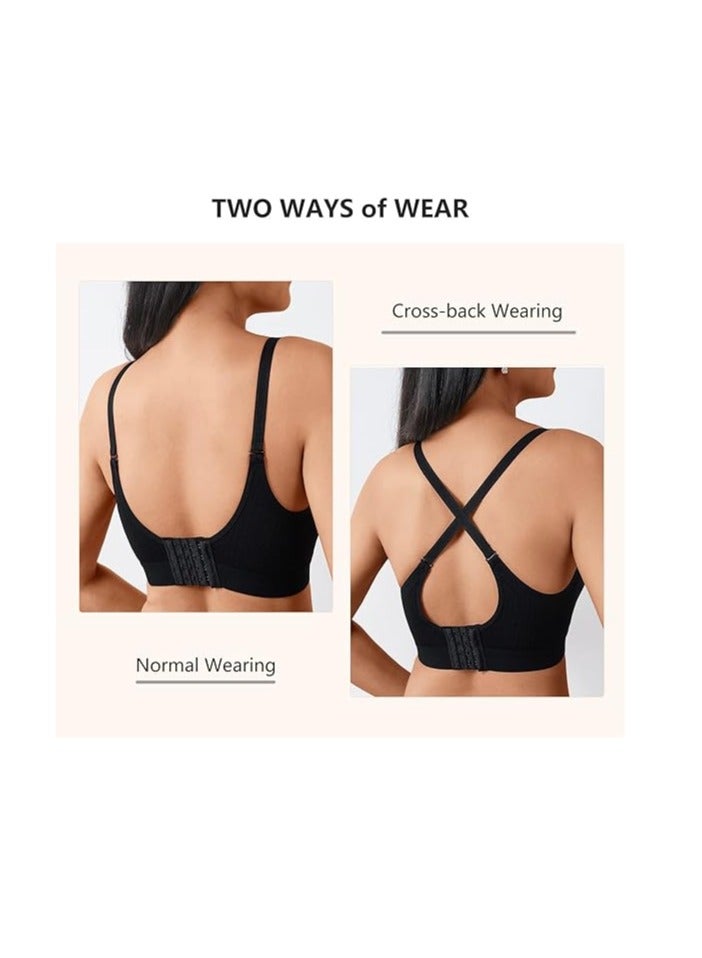 Wireless Nursing Bras for Breastfeeding 3 Pack Maternity Bras for Pregnancy Supportive for Women with Extra Extenders - Image 5
