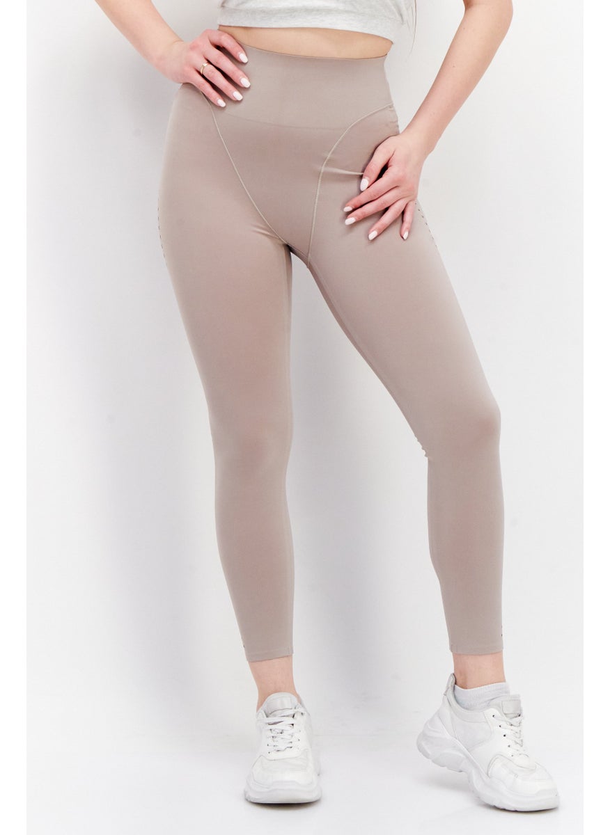 Adidas Women Sportswear Fit Training Tights, Tan  - Image 1
