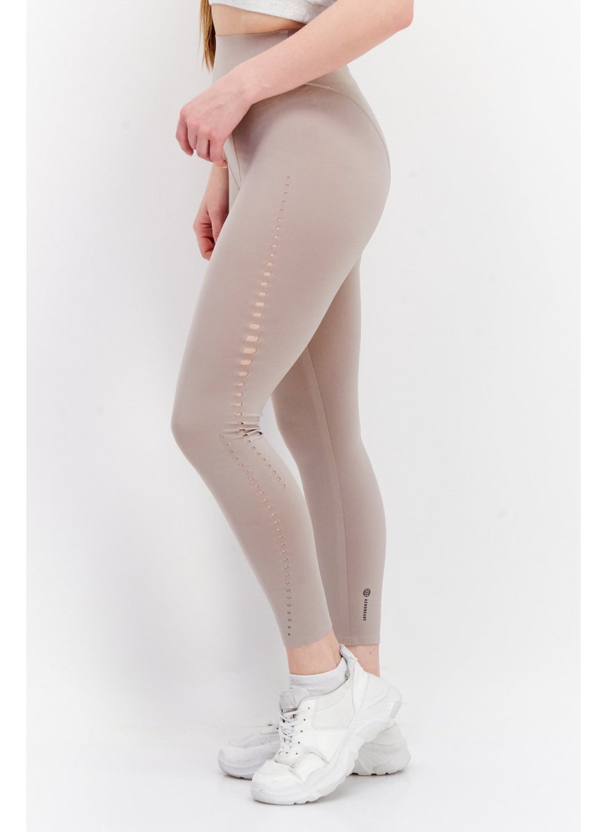 Adidas Women Sportswear Fit Training Tights, Tan  - Image 3