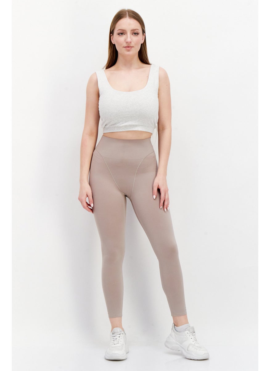Adidas Women Sportswear Fit Training Tights, Tan  - Image 2
