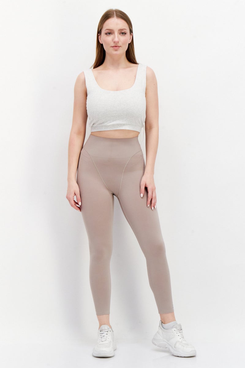 Adidas Women Sportswear Fit Training Tights, Tan - Image 2