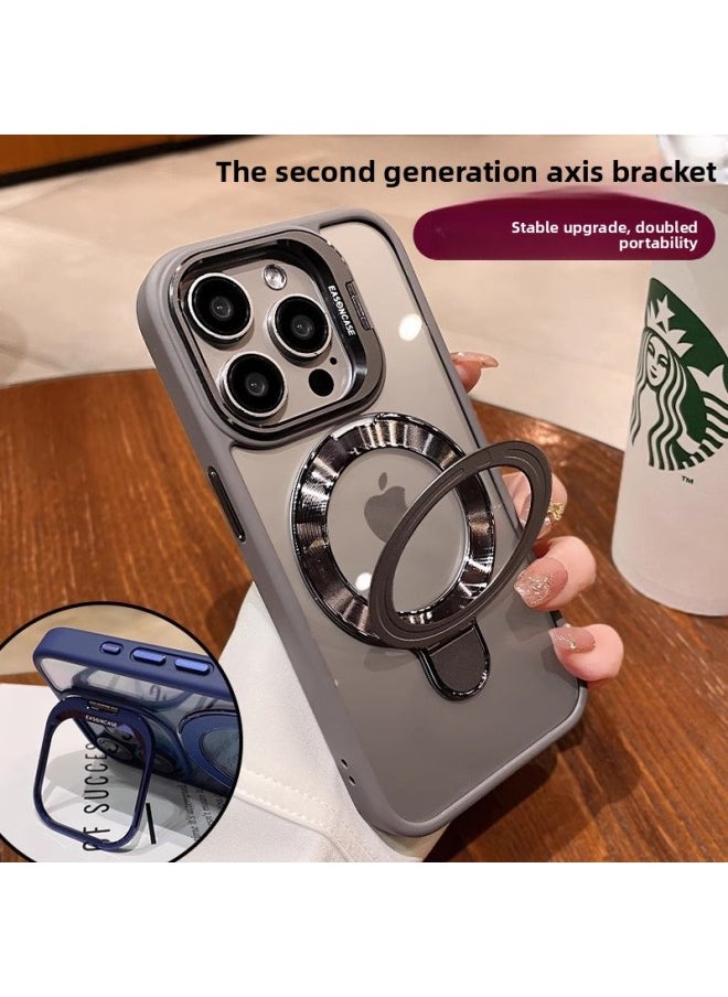 Generic - For Iphone 16E Mobile Phone Case U1 Dual Magnetic Bracket For Iphone15PRO Protective Cover Metal 13 Advanced Sense Factory-Color:Black-Applicable Model:For Iphone 12ProMAX - Image 1