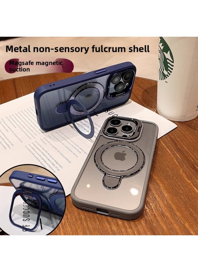 Generic - For Iphone 16E Mobile Phone Case U1 Dual Magnetic Bracket For Iphone15PRO Protective Cover Metal 13 Advanced Sense Factory-Color:Black-Applicable Model:For Iphone 12ProMAX - Image 1