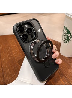 For Iphone 16E Mobile Phone Case U1 Dual Magnetic Bracket For Iphone15PRO Protective Cover Metal 13 Advanced Sense Factory-Color:Black-Applicable Model:For Iphone 12ProMAX