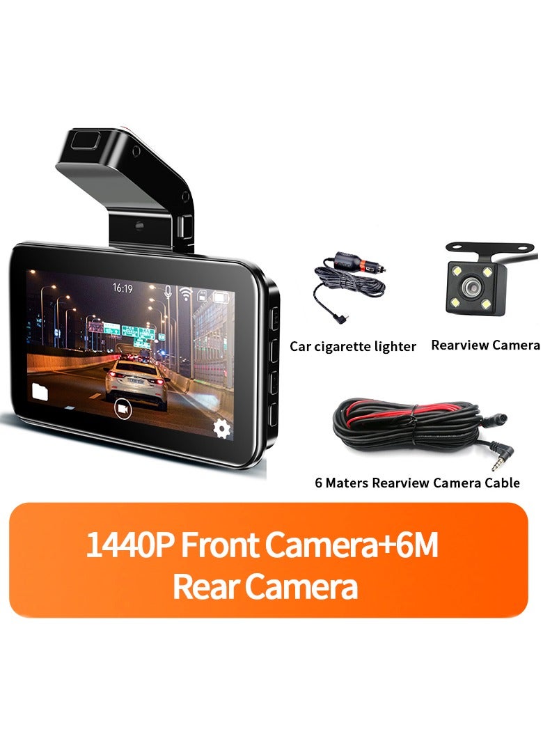 AROAQ Car Dash Cam, 1440p Dash Camera Dual Lens, Multifunctional Car Camera With DVR Recorder G-sensor Loop Recording, Durable Dashboard Camera With Parking Monitor, ( 64GB Dual cameras) - Image 1