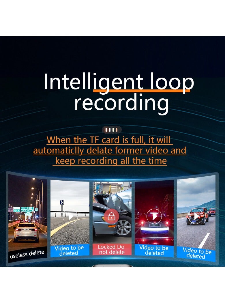 AROAQ Car Dash Cam, 1440p Dash Camera Dual Lens, Multifunctional Car Camera With DVR Recorder G-sensor Loop Recording, Durable Dashboard Camera With Parking Monitor, ( 64GB Dual cameras) - Image 3