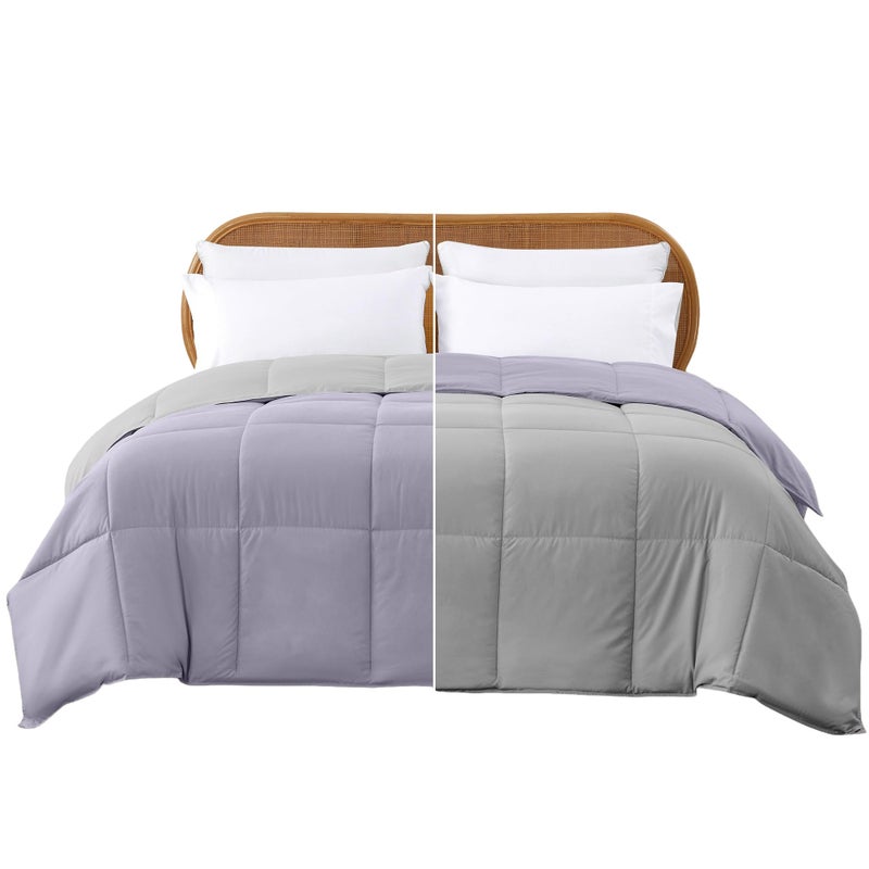 Modern Threads Down Alternative Reversible Comforter Purple/Silver King - Image 1