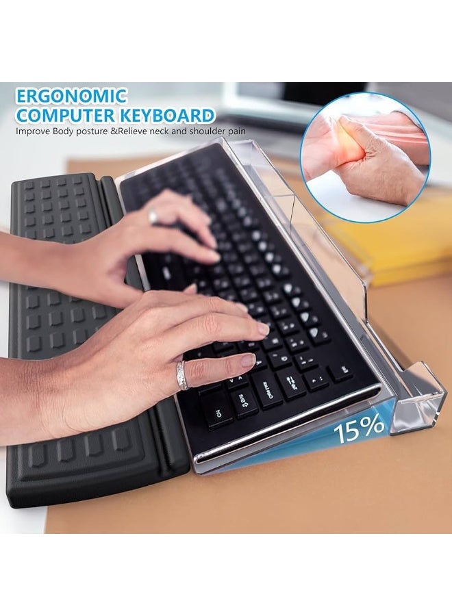 Keyboard Wrist Rest medical Pad for Easy Typing Pain Relief Keyboard Wrist Rest Memory Foam Wrist Rest for Office/Gaming/Computer/Laptop/Mouse Wrist Rest Pad Support Gaming (Black),  - Image 5