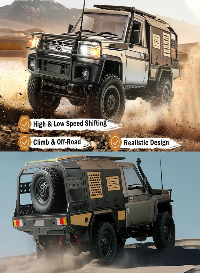 ARRIS 1/12 سيارة تسلق عن بعد، MN82S سيارة تسلق صخرية عن بعد 4x4 تويوتا LC79، شاحنة عن بعد 2.4GHz للتحكم في السيارة على الطرق الوعرة مع أضواء LED للبالغين، هدايا مركبة لعب من الدرجة الهواية RTF - Image 3