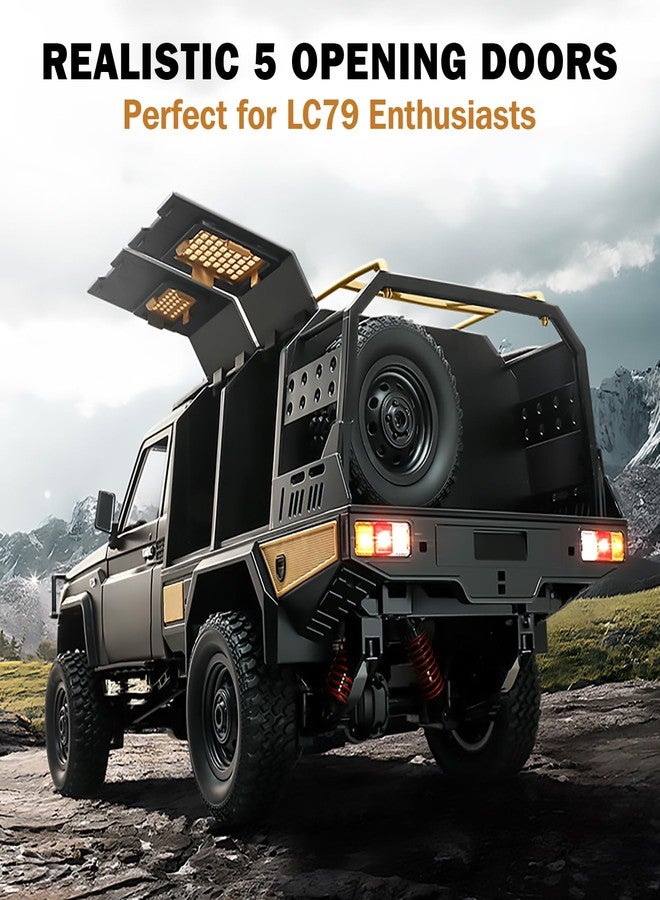 ARRIS 1/12 سيارة تسلق عن بعد، MN82S سيارة تسلق صخرية عن بعد 4x4 تويوتا LC79، شاحنة عن بعد 2.4GHz للتحكم في السيارة على الطرق الوعرة مع أضواء LED للبالغين، هدايا مركبة لعب من الدرجة الهواية RTF - Image 4