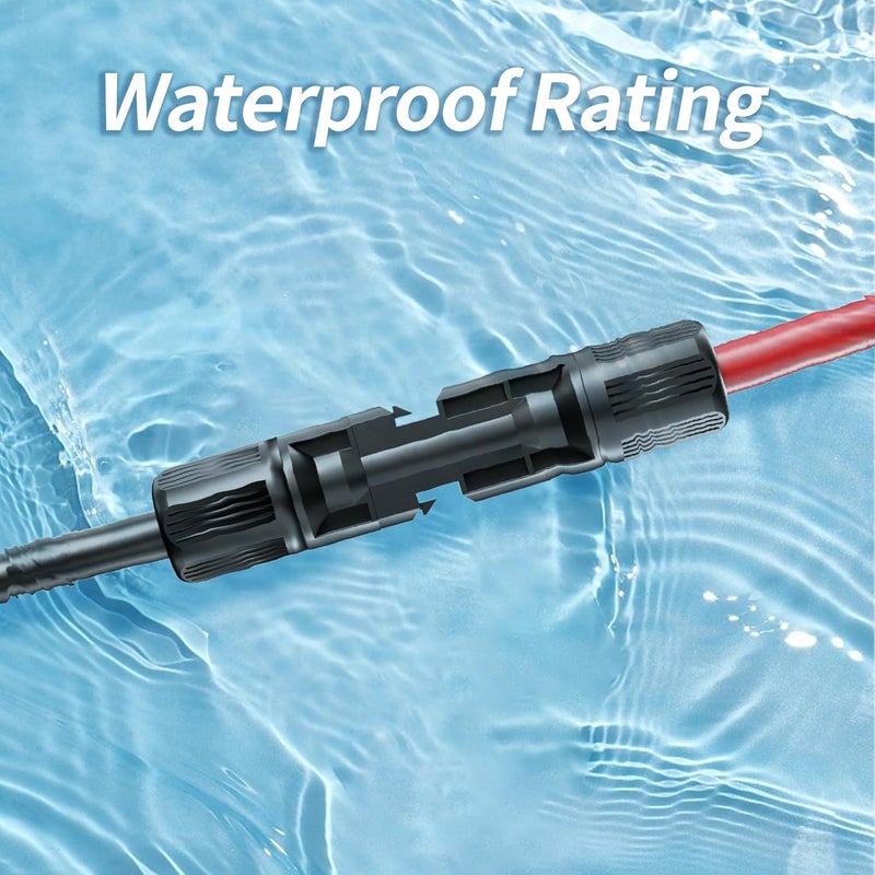 energeaster 12AWG Solar Extension Cable with Pair of Connectors Solar Panel Adaptor Kit Tool, mc4 Extension Cable,12 Gauge Wire,Red and Black(20FT Red + 20FT Black) - Image 3