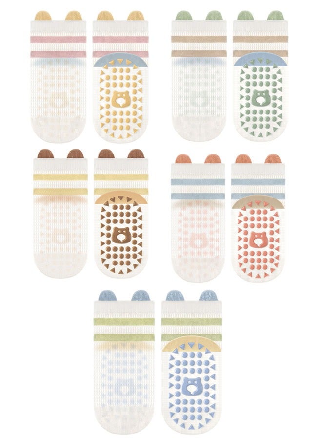 5 Pairs Of Cotton Non-Slip Striped Thin Mesh Baby Socks for Kids Multicolor - Image 2