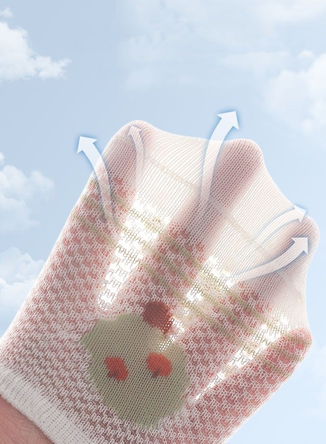 5 Pairs Of Cotton Non-Slip Striped Thin Mesh Baby Socks for Kids Multicolor - Image 4
