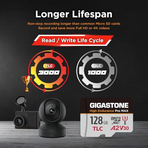 Gigastone 【5 Yrs Free Data Recovery】【Dash Cam】 GIGASTONE 128GB Micro SD Card, TLC High Endurance Pro MAX, Speed Up to 160MB/s, Compatible with REDTIGER Rove VIOFO VANTRUE PRUVEEO, MicroSDXC UHS-I A2 V30 U3 - Image 4