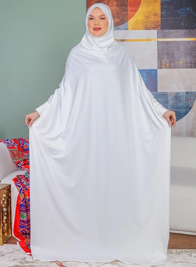 زمرد ثوب صلاة بحريني - ساده عملي مع غطاء الرأس من زمرد فاشون  - Image 2