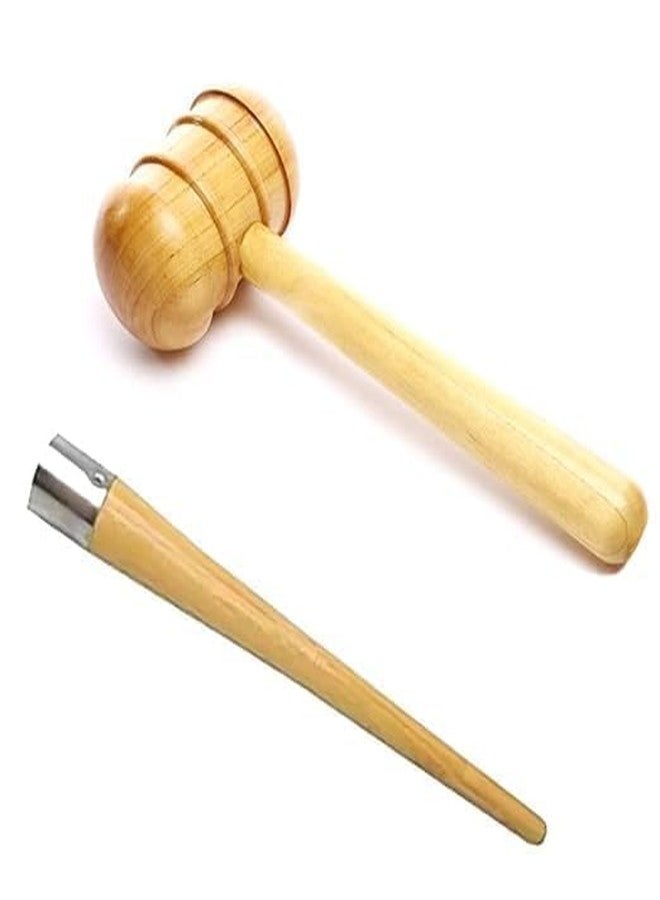Fazzul Mallet Hammer Grop Cone Sports Wooden Cricket Bat Grip Cone Knocking Hammer Wooden Bat Mallet Combo Pack of 2 - Image 1