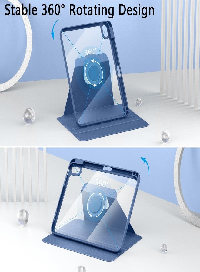 Soke Rotating Case for iPad (A16) 11th Generation 2025, iPad 10th Gen 2022 with Pencil Holder, [Shockproof + Auto Sleep/Wake] 360 Degree Rotation Clear Back for iPad 11"/10.9", Ocean Marble - Image 4