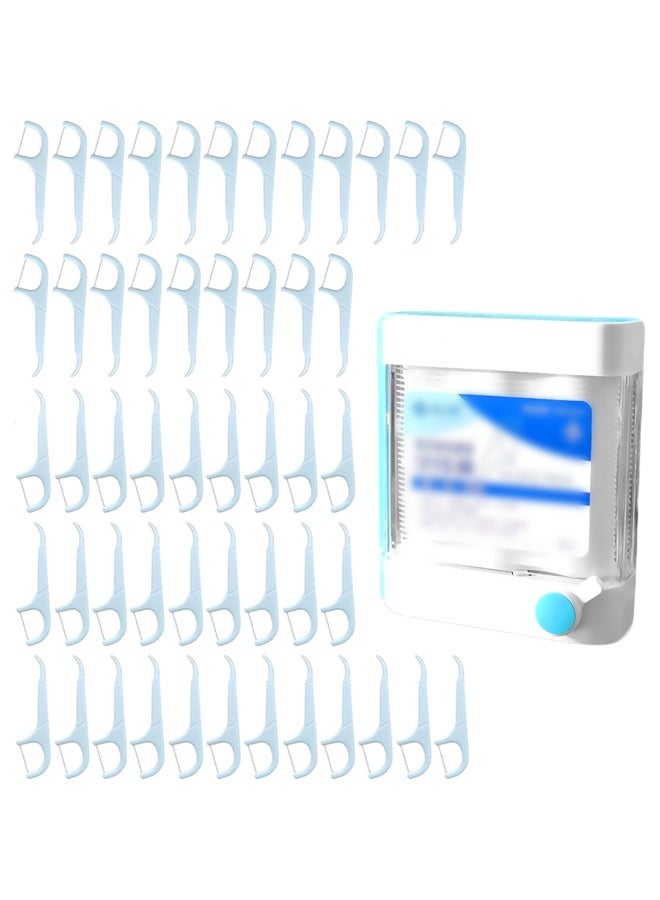 موزع أعواد خيط أسنان أوتوماتيكي مع 80 عود – أنيق، محمول، وقابل لإعادة التعبئة – أبيض - Image 2