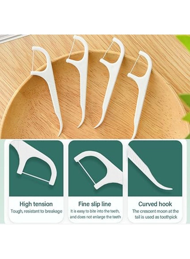 موزع أعواد خيط أسنان أوتوماتيكي مع 80 عود – أنيق، محمول، وقابل لإعادة التعبئة – أبيض - Image 4