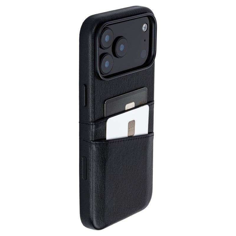 Dockem Card Case for iPhone 17 Pro Max with Magnetic Mounting Plate Camera Control Button Wallet with 2 Holder Slots M2 Exec Premium Synthetic Leather Black - Image 2