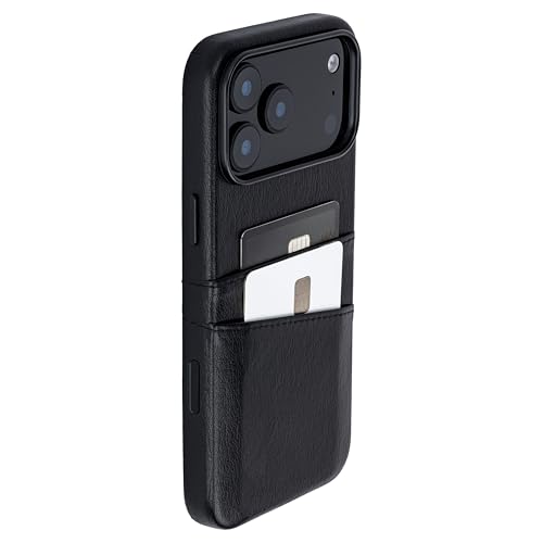 Dockem Card Case for iPhone 17 Pro Max with Magnetic Mounting Plate Camera Control Button Wallet with 2 Holder Slots M2 Exec Premium Synthetic Leather Black - Image 1