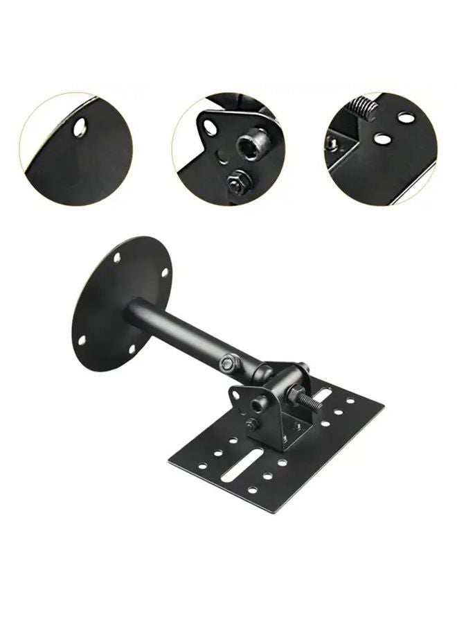 Black Wall Mounted Speaker Shelf Adjustable Metal Rack Sturdy Space Saving - Image 5