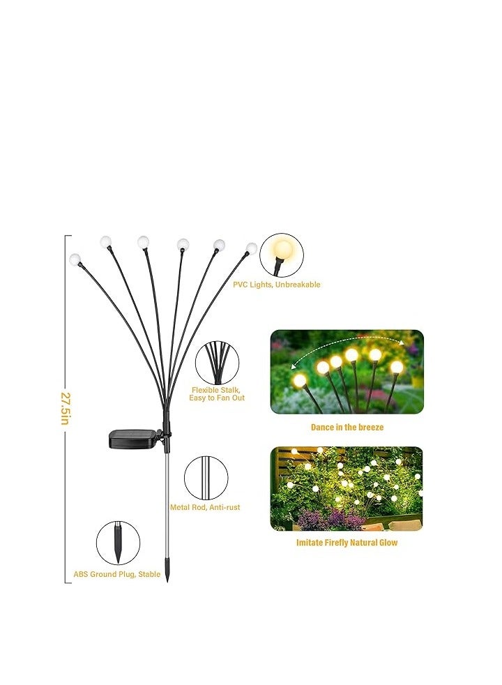 6 أدى ضوء اليراعات الشمسية ، والطاقة الشمسية في الهواء الطلق ضوء للماء ، ستاربورست سوينغ ضوء اليراعات الشمسية ، في الهواء الطلق مصباح الديكور المستخدمة في المناظر الطبيعية الطريق ( 2 ، الحارة ) - Image 3