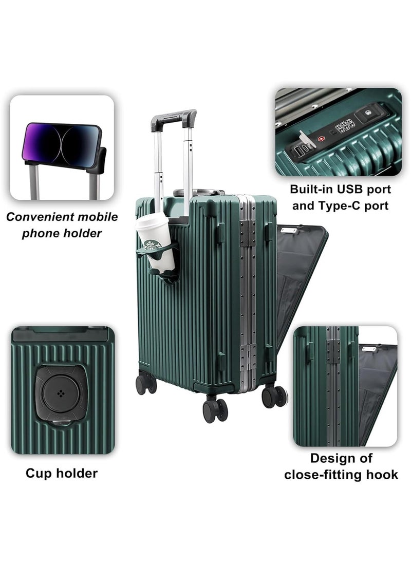 Piccasio 20-Inch Travel Luggage Carry-on,Lightweight Fashion Trolley With Spinner Wheels, Suitcase With Open Laptop Compartment, Travel Bag, and Luggage Sets for Unisex Adults  - Image 2
