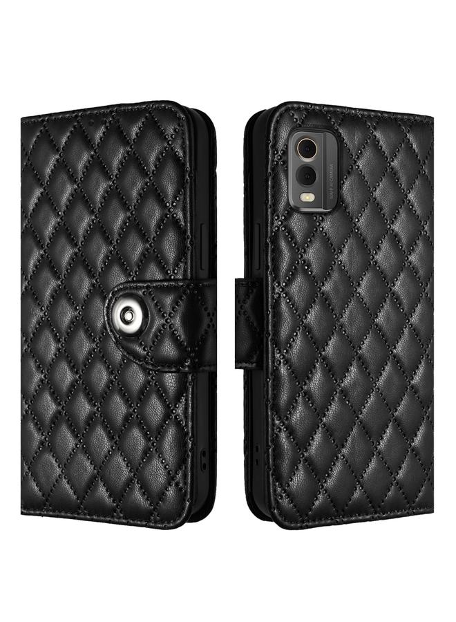 اس-توب جراب هاتف Nokia C32 من الجلد بتصميم معيني مع حبل تعليق - Image 2