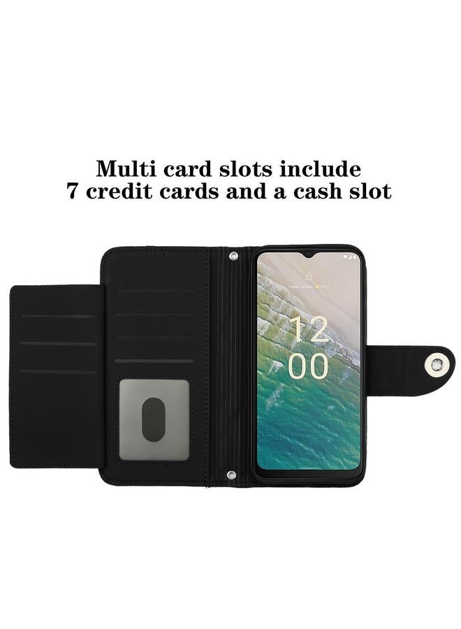 اس-توب جراب هاتف Nokia C32 من الجلد بتصميم معيني مع حبل تعليق - Image 5