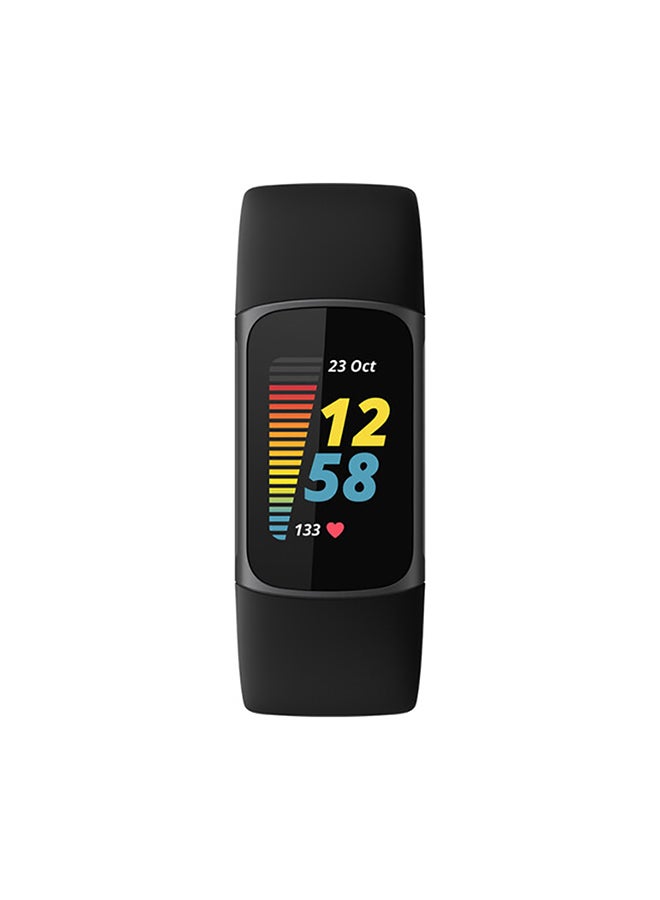 Fitbit Charge 5 Advanced Fitness + Health Tracker with Tools for Heart Stress Management And Daily Readiness Score Black/Graphite Stainless Steel - Image 2