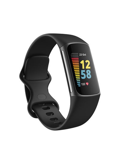 Fitbit Charge 5 Advanced Fitness + Health Tracker with Tools for Heart Stress Management And Daily Readiness Score Black/Graphite Stainless Steel