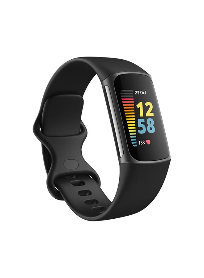 Fitbit Charge 5 Advanced Fitness + Health Tracker with Tools for Heart Stress Management And Daily Readiness Score Black/Graphite Stainless Steel - Image 1