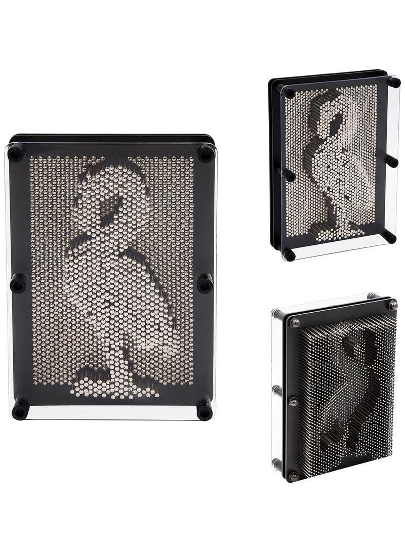 Vitacelli Classic 3D Pin Art Board Metal Pin Art Impression Toy Ideal For Home And Office Novelty Fun Gift 3D Fun Desktop Sculpture Gadget 2 Pieces - Image 2