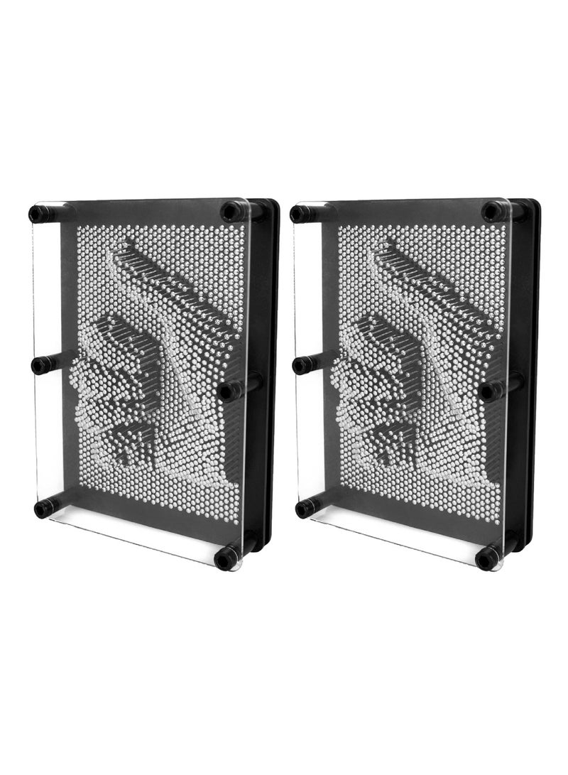 Vitacelli Classic 3D Pin Art Board Metal Pin Art Impression Toy Ideal For Home And Office Novelty Fun Gift 3D Fun Desktop Sculpture Gadget 2 Pieces - Image 1