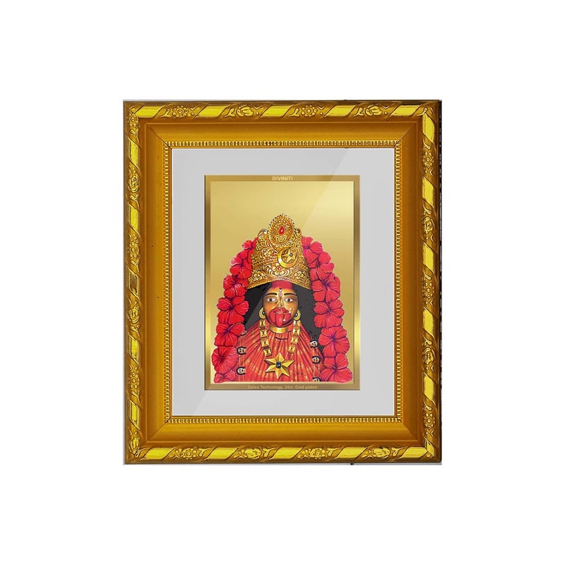 Diviniti Maa Tara Gold Plated Wall Photo Frame Table Dcor DG Frame 103 Size 1 and 24K Gold Plated Foil Religious Photo Frame Idol For Pooja Gifts Items 165 CM X 155 CM - Image 2