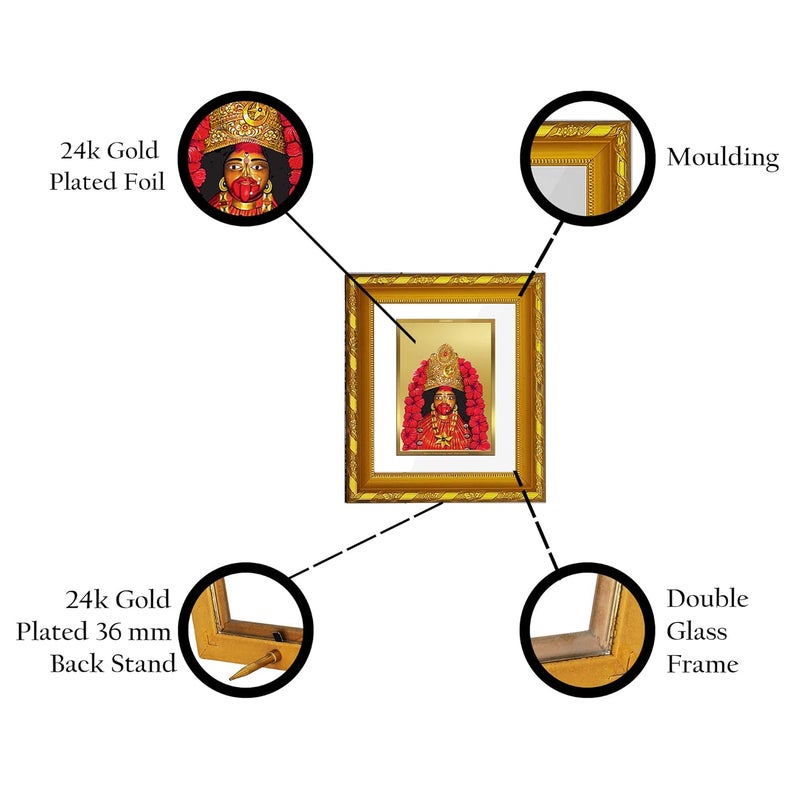 Diviniti Maa Tara Gold Plated Wall Photo Frame Table Dcor DG Frame 103 Size 1 and 24K Gold Plated Foil Religious Photo Frame Idol For Pooja Gifts Items 165 CM X 155 CM - Image 3