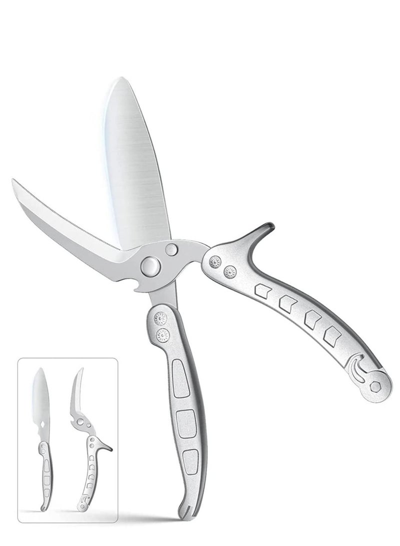 SYOSI Kitchen Poultry Shears Kitchen Scissors Heavy Duty with Serrated Edge Detachable Kitchen Shears with Spring Loaded Stainless Steel Multipurpose sharp for Cutting Chicken Fish Bone Meat  - Image 1