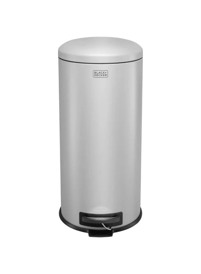 BLACK+DECKER Dome Lid Soft Close Recycle Pedal Bin Grey and Black 30 L 61125