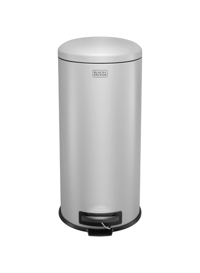 بلاك اند ديكر سلة نفايات وإعادة التدوير بدواسة وغطاء بشكل قبة وإغلاق ناعم رمادي وأسود 30 لتر 61125 - Image 2