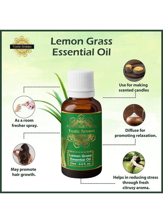 Exotic Aromas Lemon Grass Oil, Essential Oil (15Ml + 15Ml) Pack Of 2 - Image 3