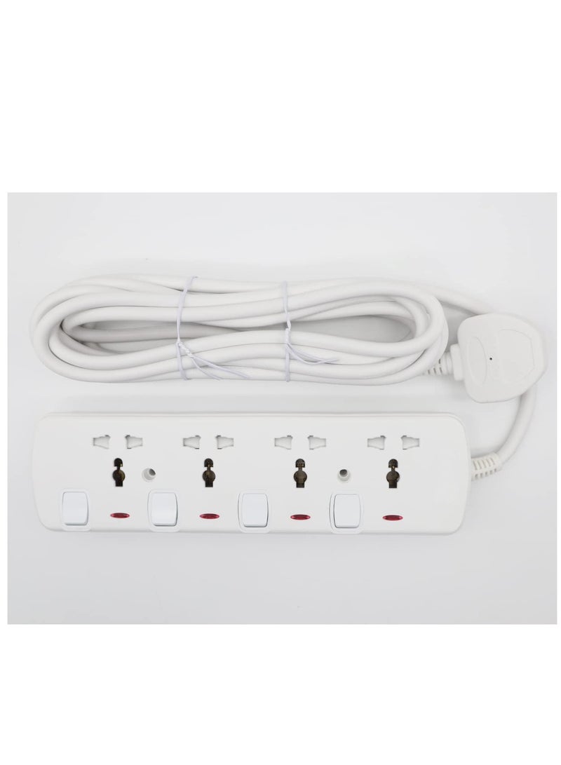 سلك تمديد كهرباء بطول 3 متر مع وصلة حماية ضد التيار الكهربائي شديد التحمل 3 متر 4 عصابة