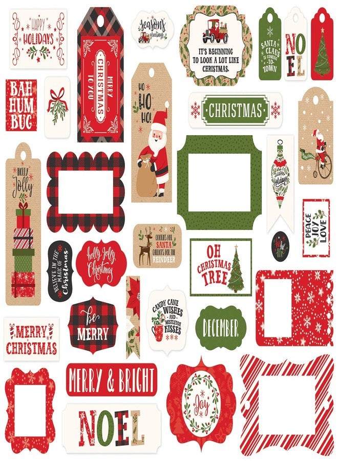Echo Park Paper Company ephemera, red, green, black, chalkboard, tan - Image 4