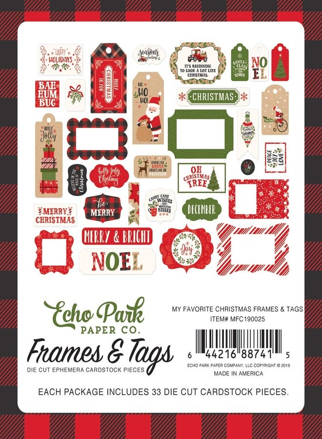 Echo Park Paper Company ephemera, red, green, black, chalkboard, tan - Image 2