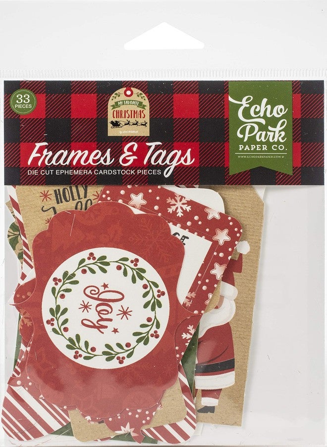 Echo Park Paper Company ephemera, red, green, black, chalkboard, tan - Image 1