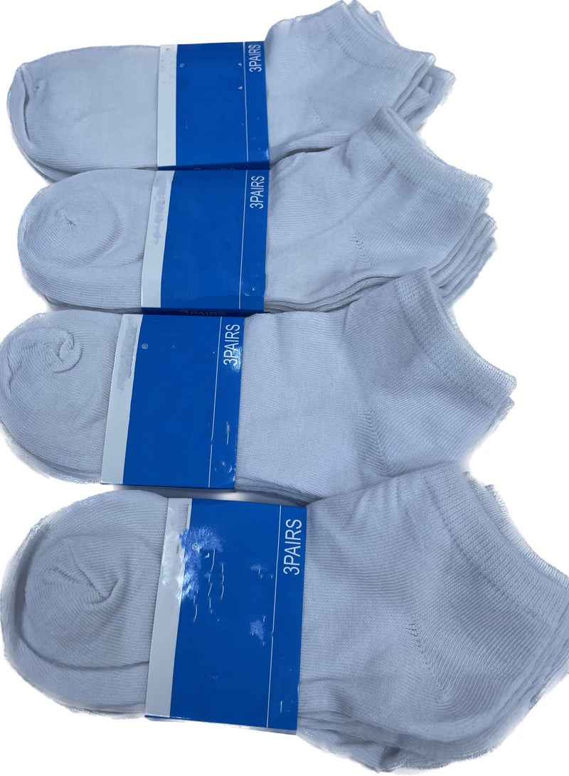 الوصيف 12 زوج جوارب ولادي ابيض